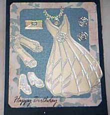 birthday card with dress from stickers