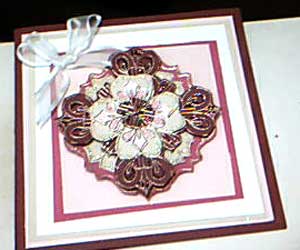 heart medallion card made with Holly Berry House Stamp
