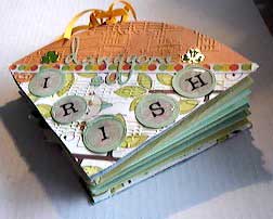 round mini album with St. Patricks Day theme, front cover