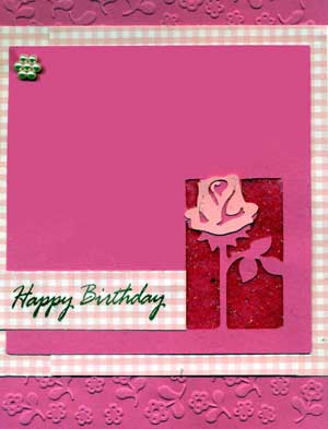 birthday card with rose die cut