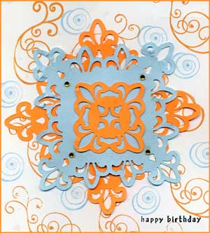 birthday card make with fleur de lis pendants