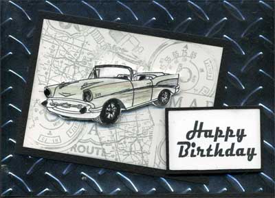 masculine birthday card with 3D car