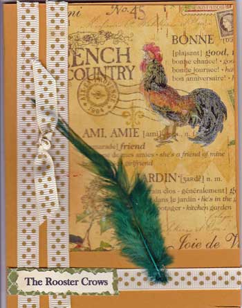 card with rooster theme front view