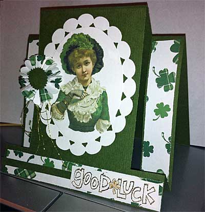 Celtic card for St. Patrick's Day with Center Step fold