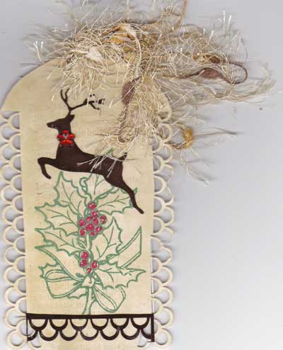 tag themed reindeer and holly