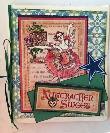 christmas card made with Graphic 45 Nutcracker Suite papers